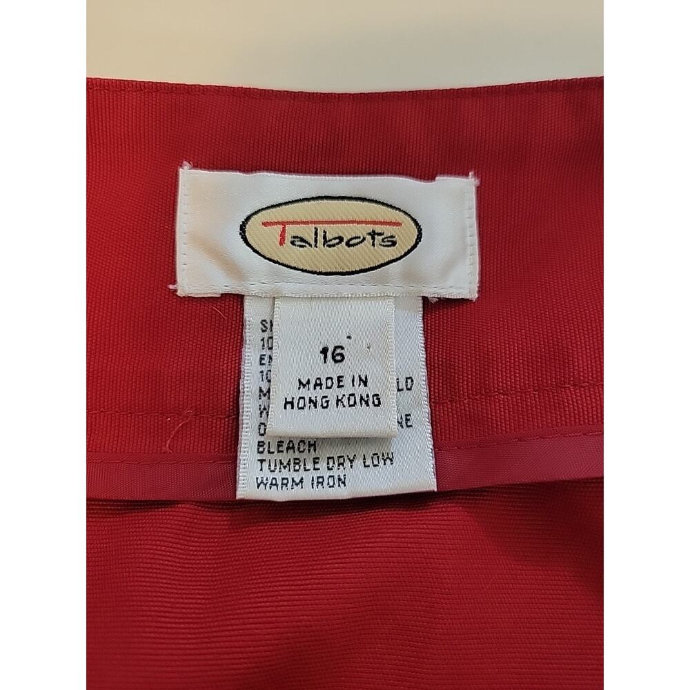Talbots Cotton Red Geometric Embroidered Side Zip A Line Skirt Women's Plus 16 - Picture 11 of 12